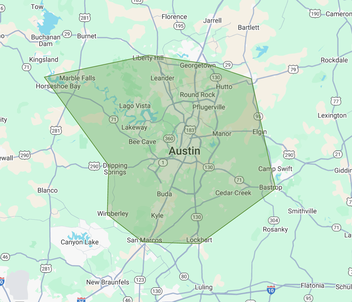 RiderTow Motorcycle Towing Service Area Map